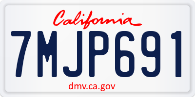 CA license plate 7MJP691