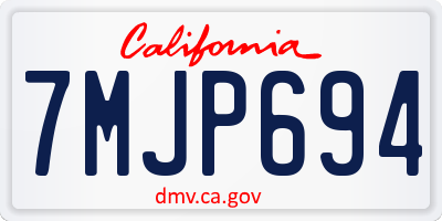 CA license plate 7MJP694