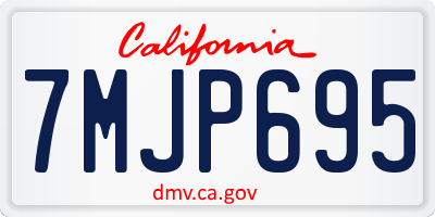 CA license plate 7MJP695