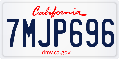 CA license plate 7MJP696