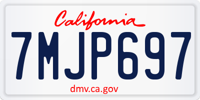 CA license plate 7MJP697