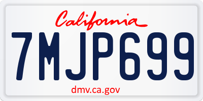 CA license plate 7MJP699