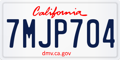 CA license plate 7MJP704