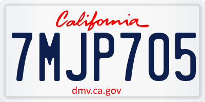 CA license plate 7MJP705