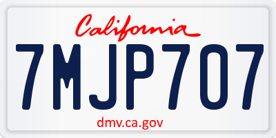 CA license plate 7MJP707