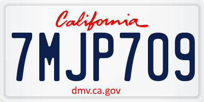 CA license plate 7MJP709