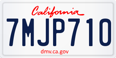 CA license plate 7MJP710