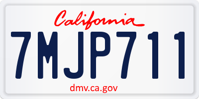 CA license plate 7MJP711