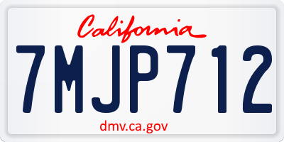 CA license plate 7MJP712