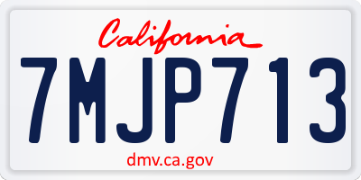 CA license plate 7MJP713