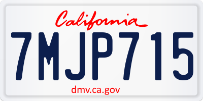 CA license plate 7MJP715