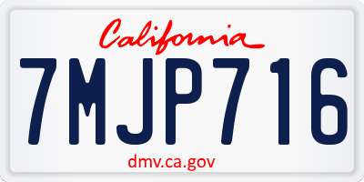 CA license plate 7MJP716