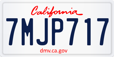 CA license plate 7MJP717