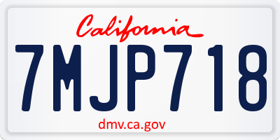 CA license plate 7MJP718