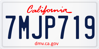 CA license plate 7MJP719