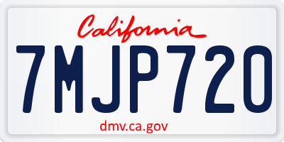 CA license plate 7MJP720