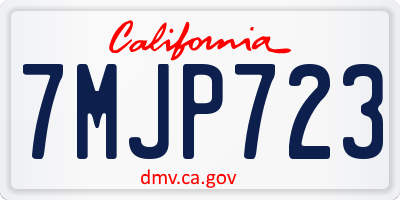 CA license plate 7MJP723