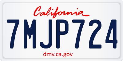 CA license plate 7MJP724