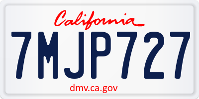 CA license plate 7MJP727