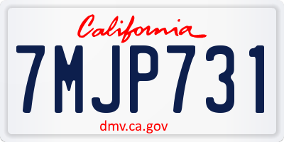 CA license plate 7MJP731