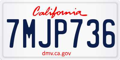 CA license plate 7MJP736