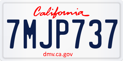 CA license plate 7MJP737