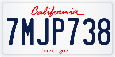 CA license plate 7MJP738