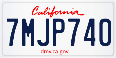 CA license plate 7MJP740