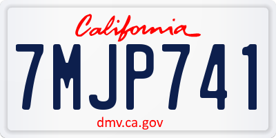 CA license plate 7MJP741