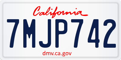 CA license plate 7MJP742