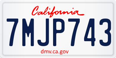 CA license plate 7MJP743