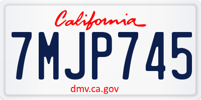 CA license plate 7MJP745