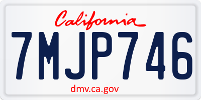 CA license plate 7MJP746