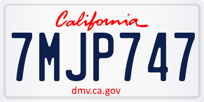 CA license plate 7MJP747