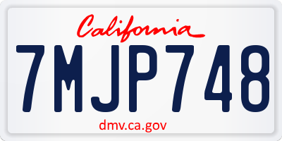 CA license plate 7MJP748