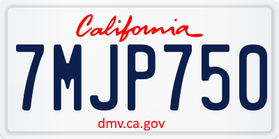 CA license plate 7MJP750