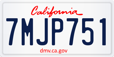 CA license plate 7MJP751