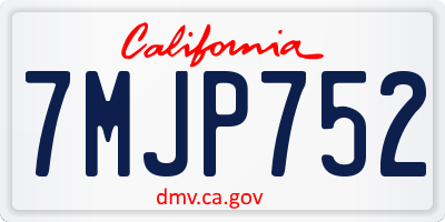 CA license plate 7MJP752