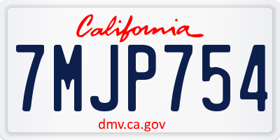 CA license plate 7MJP754