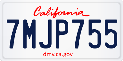 CA license plate 7MJP755