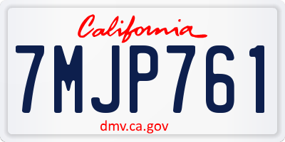 CA license plate 7MJP761