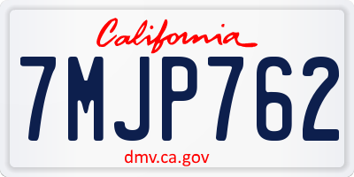 CA license plate 7MJP762