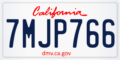 CA license plate 7MJP766