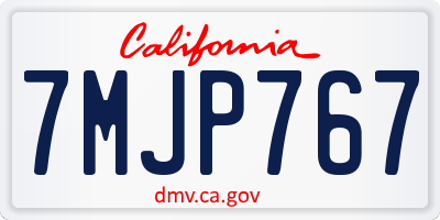 CA license plate 7MJP767