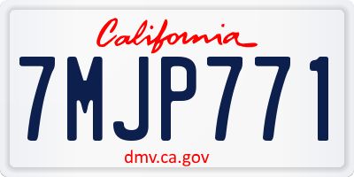 CA license plate 7MJP771