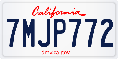 CA license plate 7MJP772