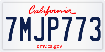 CA license plate 7MJP773