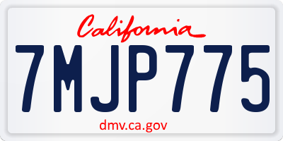 CA license plate 7MJP775