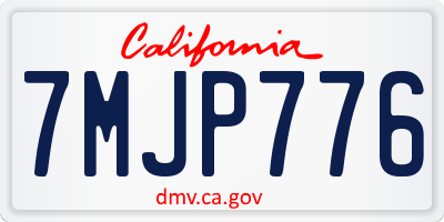 CA license plate 7MJP776