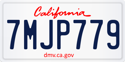 CA license plate 7MJP779